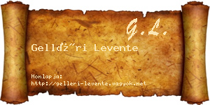 Gelléri Levente névjegykártya